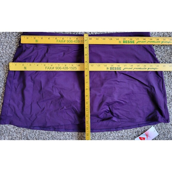 SWIM SKIRT w/ Brief 18 XL Purple 15.5" Solid Lands End Modest UPF 50 S424 - Picture 4 of 8